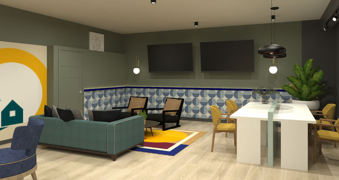 Apartment lobby interior design