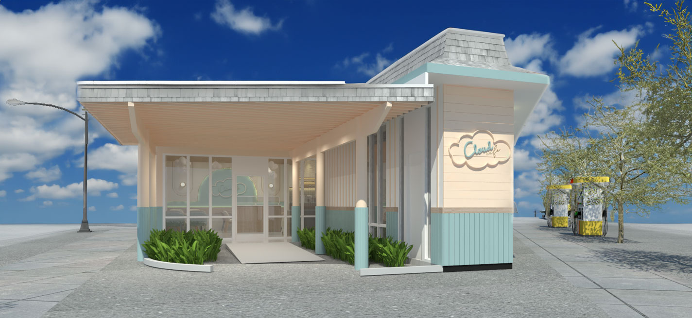 Cloud cafe exterior design